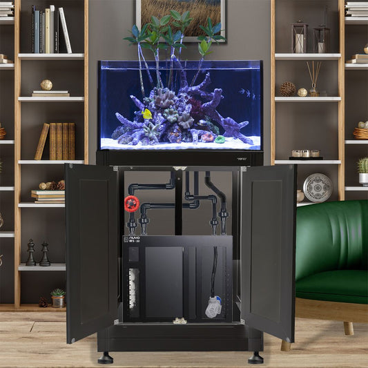 INT 50 Gallon Lagoon Aquarium Complete Reef System – Black